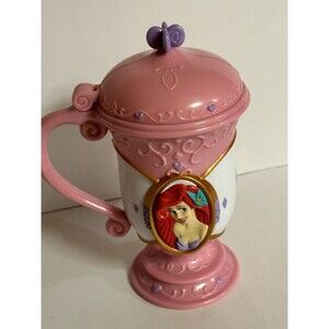 Little Mermaid Princess Ariel Plastic Cup‎ with Flip Lid Pink Disney On Ice Mug